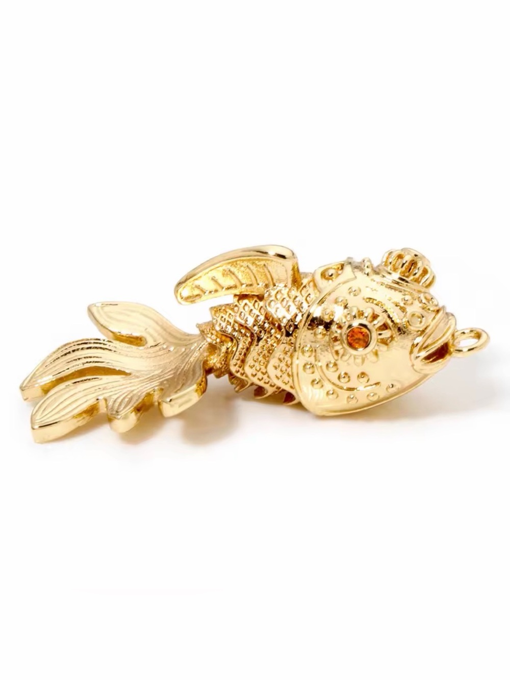 18K Gold Koi Fish Dynamic Pcs Pendant Necklace Boho Goldfish Nautical (No Fade) - Picture 3 of 9